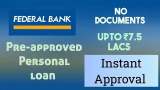 Federal Bank Instant Preapproved Personal loan apply online | Low Interest | #bestpersonalloan