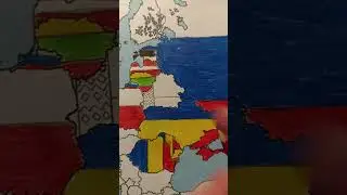Рисуем флаги Польши и Беларуси на карте Европы . #флаг #государство #Европа #рисунки #интересное