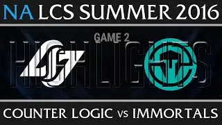 CLG vs Immortals Game 2 Highlights - NA LCS Week 4 Day 1 Summer 2016 - CLG vs IMT G2