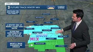 Mixed wintry precip in areas Thursday morning