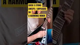 5 String Sweeps in the key of A on a Jackson Rhoads (by Karthik Rao) #reels #shorts