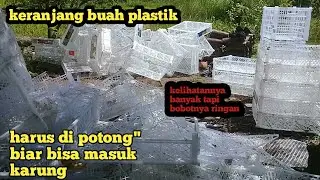 Rosok plastik keranjang buah/keranjang plastik potong kecil