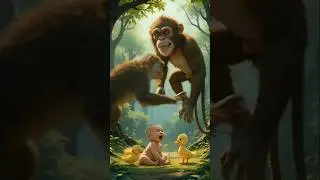 Monkey, Duck & Kids The Cutest Friendship #MonkeyAndDuck #KidsAndAnimal #AnimalFriend #PlayfulFriend