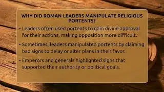 Why Did Roman Leaders Manipulate Religious Portents? - All About Rome