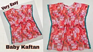 Very Easy Kaftan Top for 2 Years Baby Cutting and stitching | Baby Kaftan Cutting and stitching