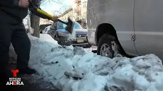 En Nueva York siguen lidiando con la nieve acumulada en las calles | Noticias Telemundo