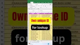 Excel tip to make your own unique id for lookups