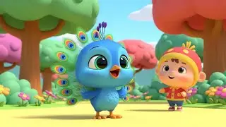 El beb&eacute; pavo real abri&oacute; sus brillantes plumas y bail&oacute; feliz 🦚✨ | Canci&oacute;n Infantil Divertida