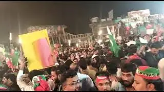 Imran khan jalsa preparation in Multan and lot of supporters are also there.jalse sy pehly jalsa.