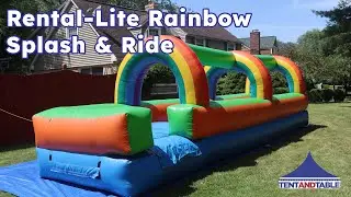 Rental-Lite Rainbow Splash and Ride Inflatable Water Slide