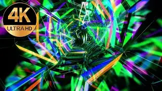 10 Hour 4k Fast Moving Relaxing Deep Tunnel NEON Green Yellow Color Abstract Background Video