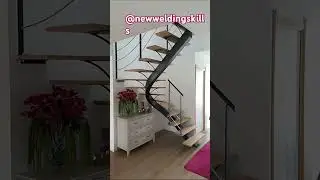Unique amazing Metal stairs with railing.#trandingshort#viralshort#metalwork#skills#
