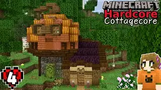 I Built a Spooky Enchanting Tower! 👻 | Minecraft Hardcore Cottagecore #4
