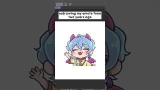 Redrawing my old wave chibi emote #vtuber #redraw