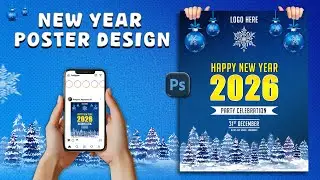 New Year Poster Design 2026 in Photoshop | Professional Graphic Design Tutorial