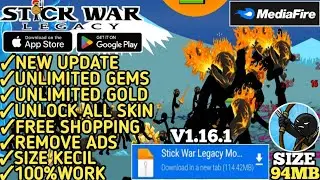 STICK WAR LEGACY NEW UPDATE TERBARU 2025 MOD APK V1.16.1 - UNLIMITED GEMS & UNLOCK ALL SKIN