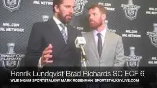 Henrik Lundqvist and Brad Richards/WLIE 540AM SPORTSTALKNY MARK ROSENMAN POST GAME SC ECF GM 6