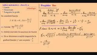 Pregatire Bac - Analiza Matematica, Clasa a XI-a (Tehnologic)