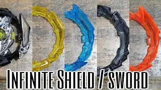 Infinite Achilles Black Version - Beyblade Burst Sparking - Con Infinite Sword / Infinite Shield