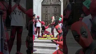 A Deadpool Proposal?! Deadpool variants take over NYC! #deadpool #nyc #marvel #movie #movies #nycc