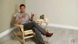 Natural Adirondack Rocking Chair with Side Table - Product Review Video