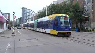 A 3 Car Siemens S-70 LRV Westbound To Target Field In Minneapolis On The (T)MetroTransit Green Line