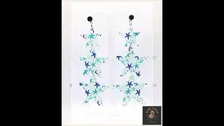 Star fish Earrings Blue, Starfish Jewelry, Statement Earrings Dangle, Nautical Earrings, Beach Ea...