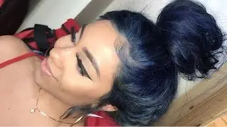 HOW TO DYE DARK HAIR TO BLUE HAIR