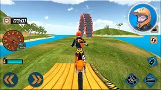 Fearless Beach Bike Stunts Rider Stunt Mode Motor Bike Games - Android Gameplay
