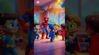 Spider-Man AI Dancing with Superhero Kids Friends