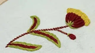 Simple And Beautiful Hand Embroidery Flower Design | Bullion Stitch Flower Embroidery Tutorial