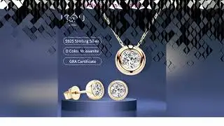 Latest Products You Must Know! IOGOU Real 3ctw. D Color Moissanite Jewelry Set 925 Silver 18k Go