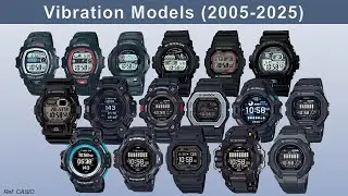 นาฬิกา Casio G-Shock ที่สั่นเตือนได้ (Vibration alarm) ตั้งแต่ปี 2005 ถึง 2025