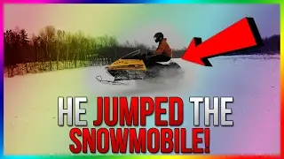 HE JUMPED THE SNOWMOBILE!