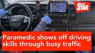 Paramedic shows off impressive driving skills through busy traffic