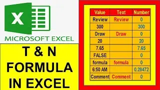 t & n formula in excel | #exceltutorial | #excelfansonly