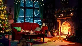 Tiny Winter Lounge | Classic Holiday Oldies – Warm Fire & Peaceful Window View for Focus