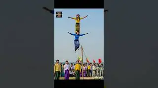 More skillful AI Burmese women's Tightrope walking skills #ai #aigenerated #myanmar #whisk #klingai