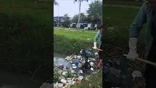 Hard work with Cleaning Plastic Dirty Unclog Culvert Drain #real #plastic #remove #cleaning #shorts