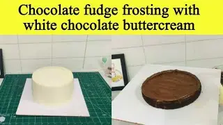 Chocolate fudge frosting with white chocolate buttercream @NadiyaTanvir