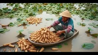 Discover the Art of Harvesting Water Caltrops in China!