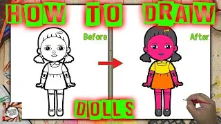 Drawing tutorial Asian Girl Robot Doll,एशियाई लड़की रोबोट गुड़िया,Азиатская девушка-робот-кукла