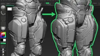 Thigh of Space Invader - process stages from scratch to final result