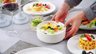 MALACASA Plates and Bowls Sets, 12 Pieces Porcelain Dinnerware Sets