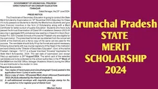 STATE MERIT SCHOLARSHIP EXAM 2024 || Directorate of Secondary Education | Govt. of Arunachal Pradesh