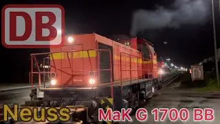 🇩🇪Германия Neuss маневроаый тепловоз  MaK G 1700 BB с платформами.