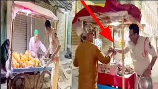 #Shalibanda Police#Night Fruit Bechne Waley Ka Upper#Challan Or Photo Laliya#Waring Bhee Dee#police
