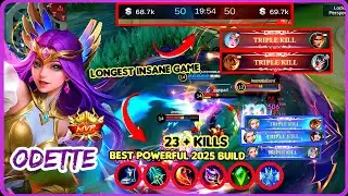 BEST ODETTE BUILD MAKES YOU CRIMINAL! LONGEST MATCH 23+ KILLS ( FUNNY CONTENT) #mlbbgoldenmonth#mlbb