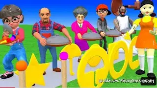 Scary Teacher 3D vs Squid Game Who Faster Running Egg Mask 5 Times Challenge Nick and Tani Winning