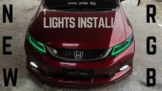 NEW RGB LIGHTS INSTALL | Honda Civic rebirth Custom Headlights | Car Modification 2025